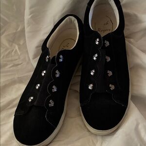 Jack Rogers Black Sneakers with Metallic Accents